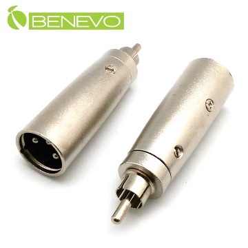 BENEVO RCA/AV公頭轉XLR(Cannon接頭)公頭 轉接頭 (BAURXM)