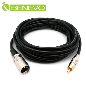 BENEVO 5M RCA轉XLR(Cannon接頭)音訊連接線 (BAU0500RXM)