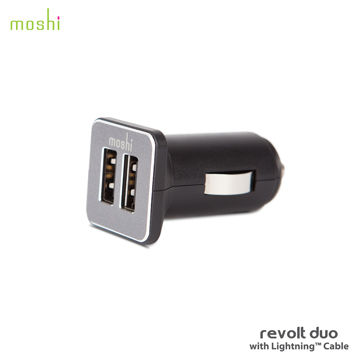 moshi Revolt Duo 雙端口高效車用充電組 ( 附Lightning Cable )
