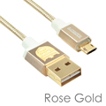 達墨 TOPMORE 正反插micro USB充電傳輸線-玫瑰金