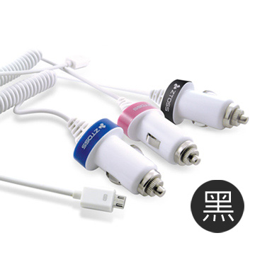 Ztoss 迷你 Micro USB車充-黑色