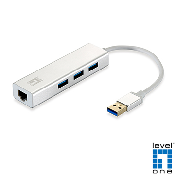 LevelOne 超高速Gigabit USB3.0網卡+USB3.0集線器 USB-0503