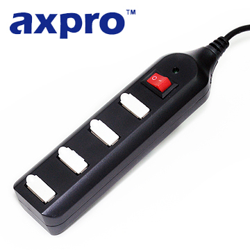 AXPRO華艦 USB2.0 4PORT插座造型集線器 (AXP801)黑