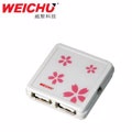 WEICHU 櫻花戀 HU-500W USB2.0 HUB 集線器-高貴白