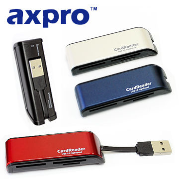 AXPRO華艦 USB2.0小白鯨多功能讀卡機-AXP909