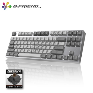 【B.Friend】MK6A 全鋁合金 80% CHERRY 茶軸鍵盤-灰