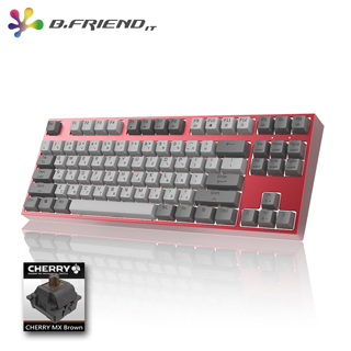 【B.Friend】MK6A 全鋁合金 80% CHERRY 茶軸鍵盤-紅