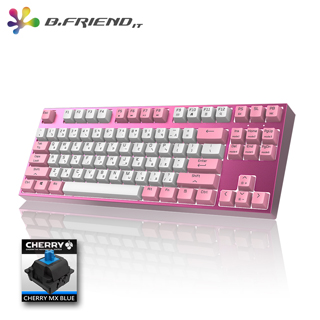 【B.Friend】MK6A 全鋁合金 80% CHERRY 青軸鍵盤-粉