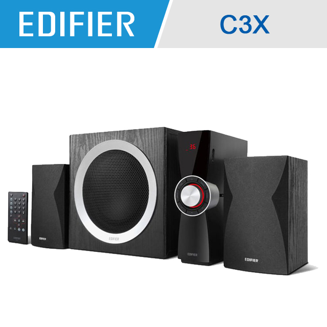 原價$5990↘限時下殺EDIFIER C3X 2.1聲道三件木質喇叭