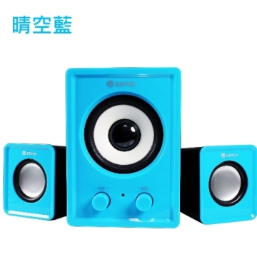 KINYO【音樂大師】魅力肆色USB 2.1立體擴大喇叭US-179 (晴空藍)