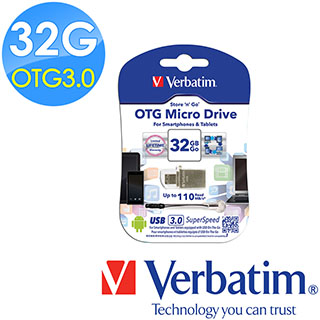 Verbatim 威寶 32G OTG MICRO USB3.0 手機平板專用隨身碟