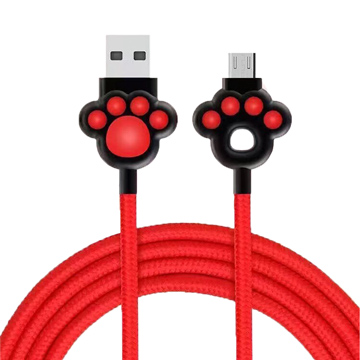JOYROOM 萌抓系列MicroUSB充電傳輸數據線100CM(S-M125)黑紅