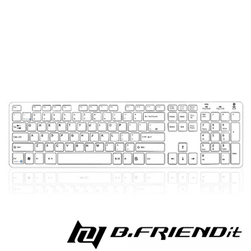 B.Friend BW-1430 有線+藍牙鍵盤-白