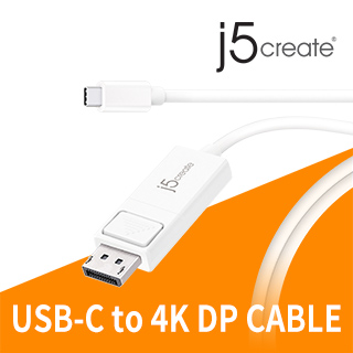 KaiJet j5create USB Type- C(公) to 4k DisplayPort(公) 轉接線(JCA141)
