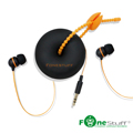 Fonestuff FS-6002收線式耳塞耳機(黑色橘線)