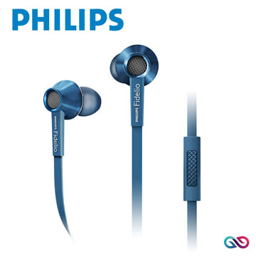 【PHILIPS 飛利浦】Fidelio入耳式耳機麥克風-藍色 (S1SB)