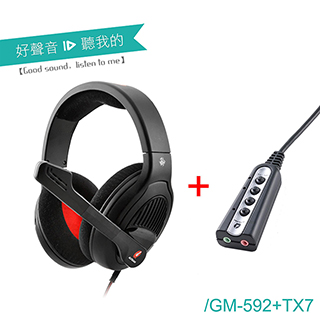 ALTEAM我聽【電競組合】GM-592電競耳麥+TX-7音效卡