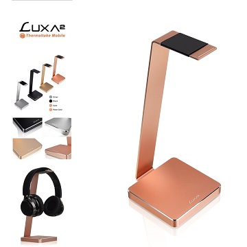 LUXA2 E-ONE 晶鑽級全鋁合金耳機支架 玫瑰金(HO-HDP-ALE1RG-00)