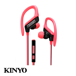 KINYO運動型智慧手機耳麥IPEM81(蜜桃粉)