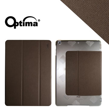 Optima iPad Air New Stylish 丹寧紋保護套 - 咖啡色