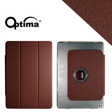 Optima iPad Air Smart 360 亞麻紋保護套 - 深褐色