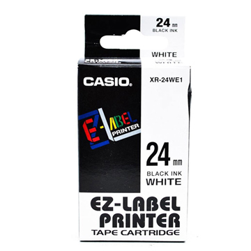 CASIO 標籤機專用色帶-24mm【共有6色】白底黑字XR-24WE1(KL-G2TC標籤機款適用)