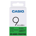 CASIO 標籤機專用特殊色帶-9mm【瑩光色材質】瑩光綠底黑字XR-9FGN(5.5公尺)