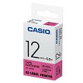 CASIO 標籤機專用特殊色帶-12mm【瑩光色材質】瑩光桃紅底黑字XR-12FPK(5.5公尺)