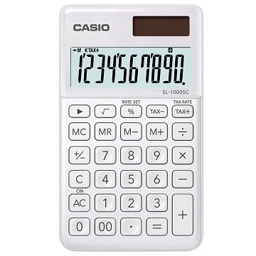 【CASIO】10位元璀璨風格攜帶型計算機-珍珠白(SL-1000SC-WE)