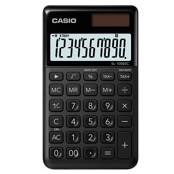 【CASIO】10位元璀璨風格攜帶型計算機-宇宙黑 (SL-1000SC-BK)