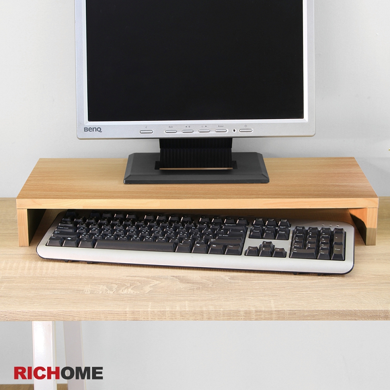 【RICHOME】弗雷德桌上螢幕架-原木色(台灣製)