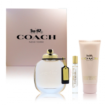 COACH 同名時尚經典淡香精 3入禮盒2020(淡香精90ml+7.5ml+身體乳100ml)