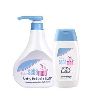 施巴5.5 sebamed 嬰兒泡泡浴露500ml+嬰兒潤膚乳液200ml