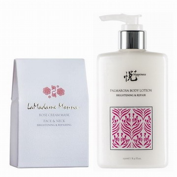 【恆源生之悅】帕瑪蘿莎身體保濕亮彩乳250ml + 玫瑰臉頸乳霜面膜 6入