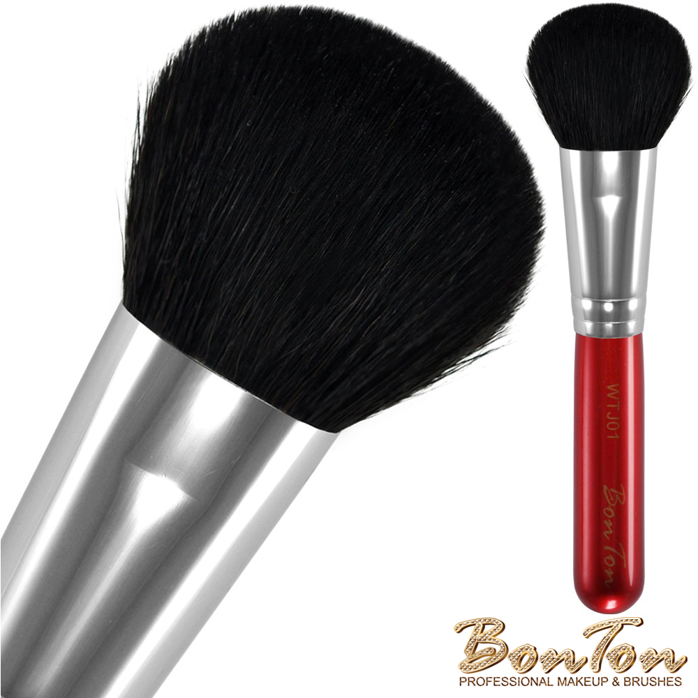 BonTon 湛紅短柄 大腮紅刷WTJ01 特級尖峰黑羊毛