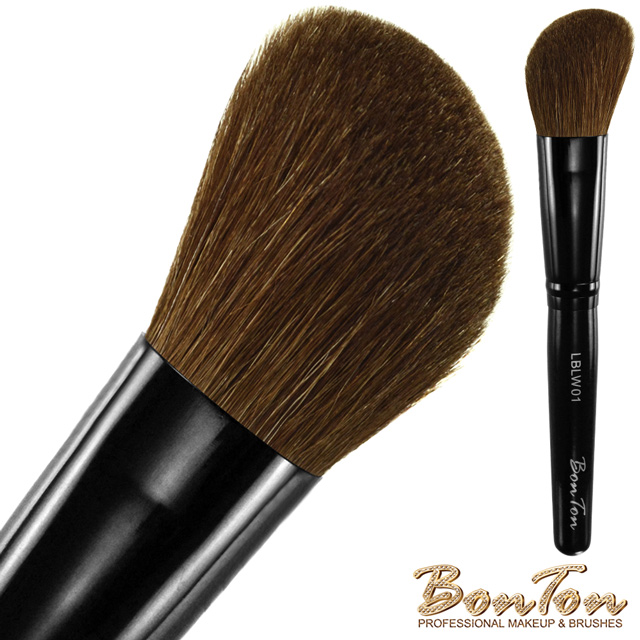 BonTon 墨黑系列 斜腮紅刷、修容刷 LBLW01 高級小馬毛