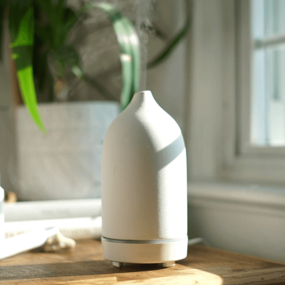 Les Nez Fragrance Nose-Zen Style Ceramic Ultrasonic Fragrance Water Oxygen Machine-Snow White Ripple/Buy Get 3 Essences - Fragrances - Other Materials White