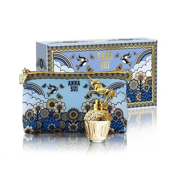 【南紡購物中心】 ANNA SUI 獨角獸童話禮盒 (淡香水30ml+愛情鳥化妝包)