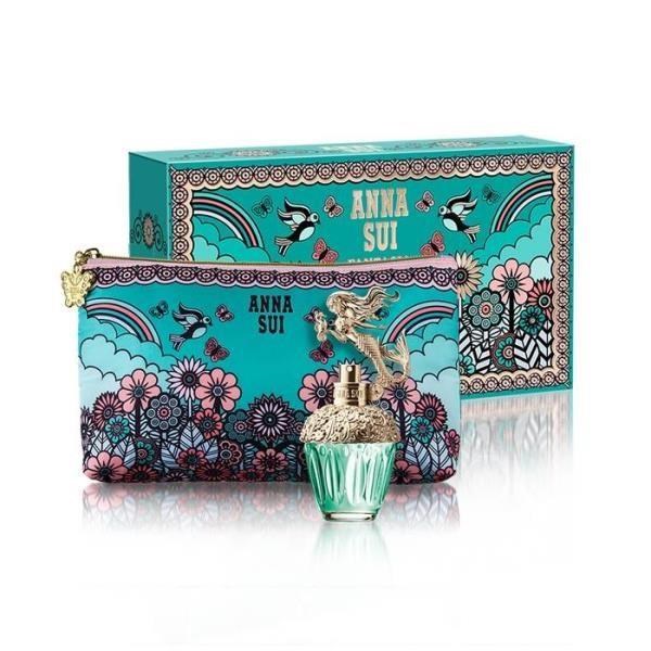 【南紡購物中心】 ANNA SUI 美人魚童話禮盒 (淡香水30ml+愛情鳥化妝包)