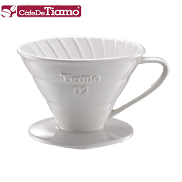 Tiamo V02螺旋陶瓷濾杯組1-4杯份-白色(HG5538W)
