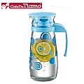 Tiamo 玻璃水壺附把手1000ml-普普風藍色