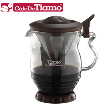 Tiamo 極細濾網分享壺 350ml-咖啡色(HG1971)