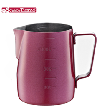 Tiamo 專業內外刻度不鏽鋼拉花杯360cc-不沾塗層(HC7086)