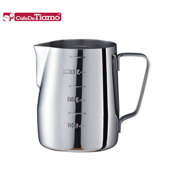 Tiamo 專業內外刻度不鏽鋼拉花杯360cc(HC7074)