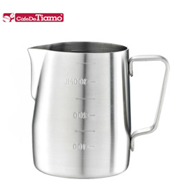 Tiamo 專業內外刻度不鏽鋼拉花杯360cc-砂光款(HC7083)