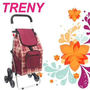 TRENY 鋁合金購物車 - 紅格