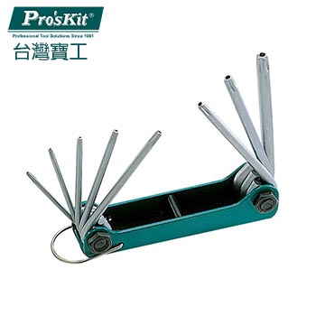 【ProsKit 寶工】摺疊型星孔扳手(8支組) 8PK-021L