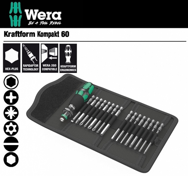 德國Wera快脫起子-17支組附腰包 KK-60