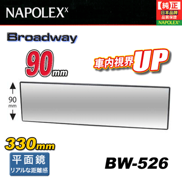 日本NAPOLEX 室內鏡 大視界平面鏡 330mm BW-526