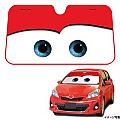 日本NAPOLEX 汽車總動員 Cars2 前檔遮陽簾/遮陽板(紅色)